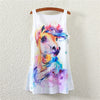 New 2016 Fashion Summer Women T-shirt Casual Tops Watercolor Horse Prints T-shirt Loose Women T Shirt Women's Clothing