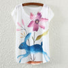 Summer Style Ink Painting Horse Pattern Print Women's T-Shirt